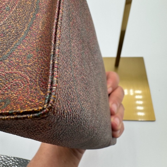 90s Etro Milano Paisley Coated Canvas Mini Clutch/Cosmetic Bag - Picture 8 of 13